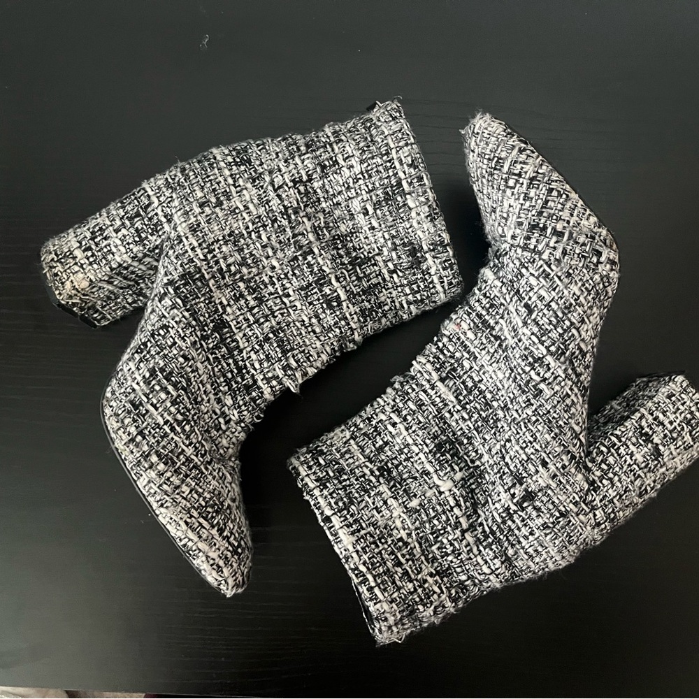 Jessica Simpson Black & White Tweed Ankle Booties